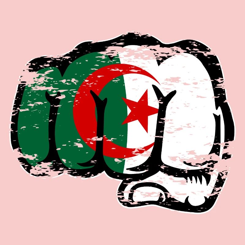 Drapeau de l’Algérie Main Poing Utilisé
