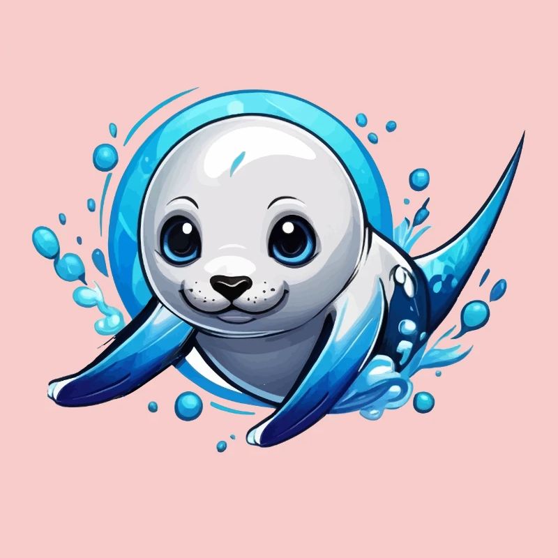Scellé | Un bébé phoque dans la mer