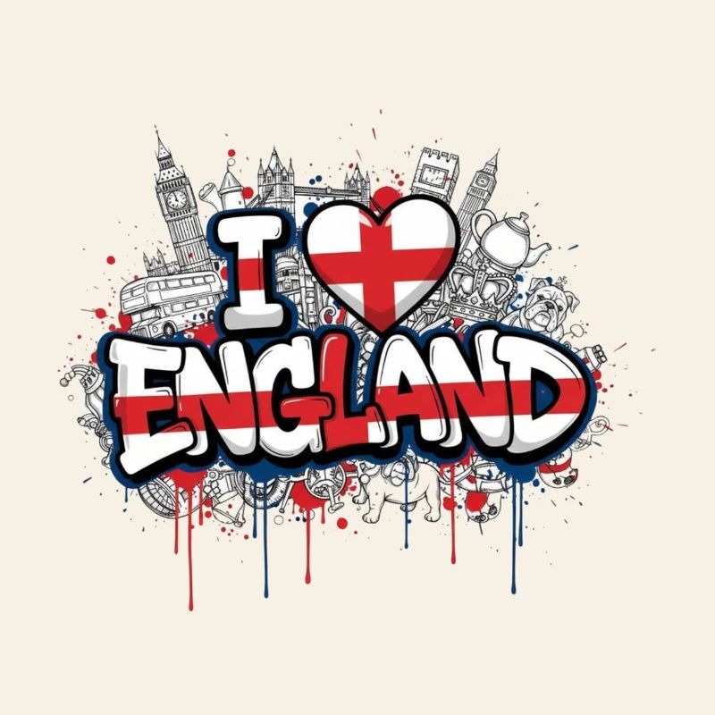 Drapeau de l’Angleterre Love Graffiti Design