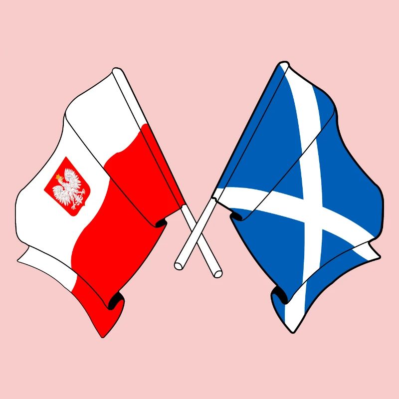 Drapeau de la Pologne, drapeau de l’Écosse