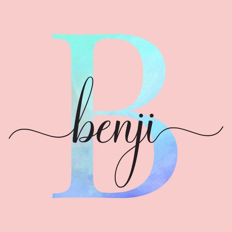 B| Monogramme | Nom | Benji | Aquarelle