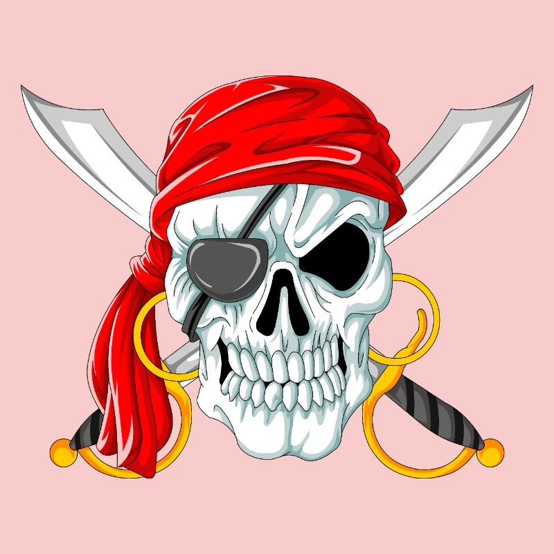 Crâne de pirate avec épées, Jolly Roger Design