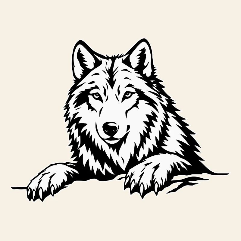 Wolf with paws