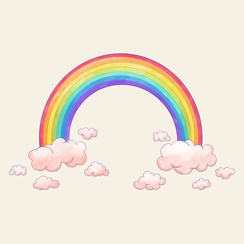 Rainbow dream with clouds