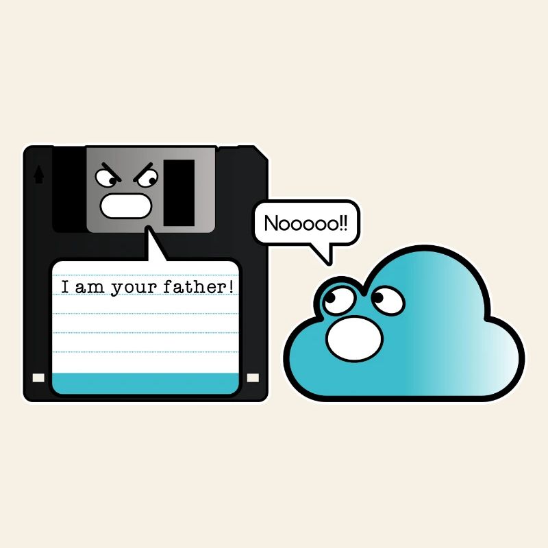 Diskette Cloud Speicher Vater Computer Witz