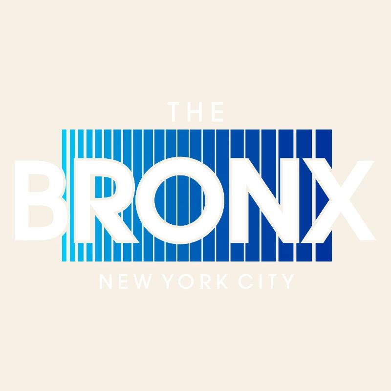 Bronx Skyline Text in Blue Gradient