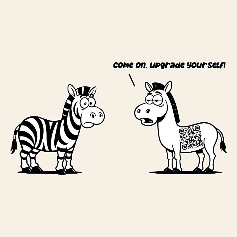 Funny Zebra with QR Code Upgrade