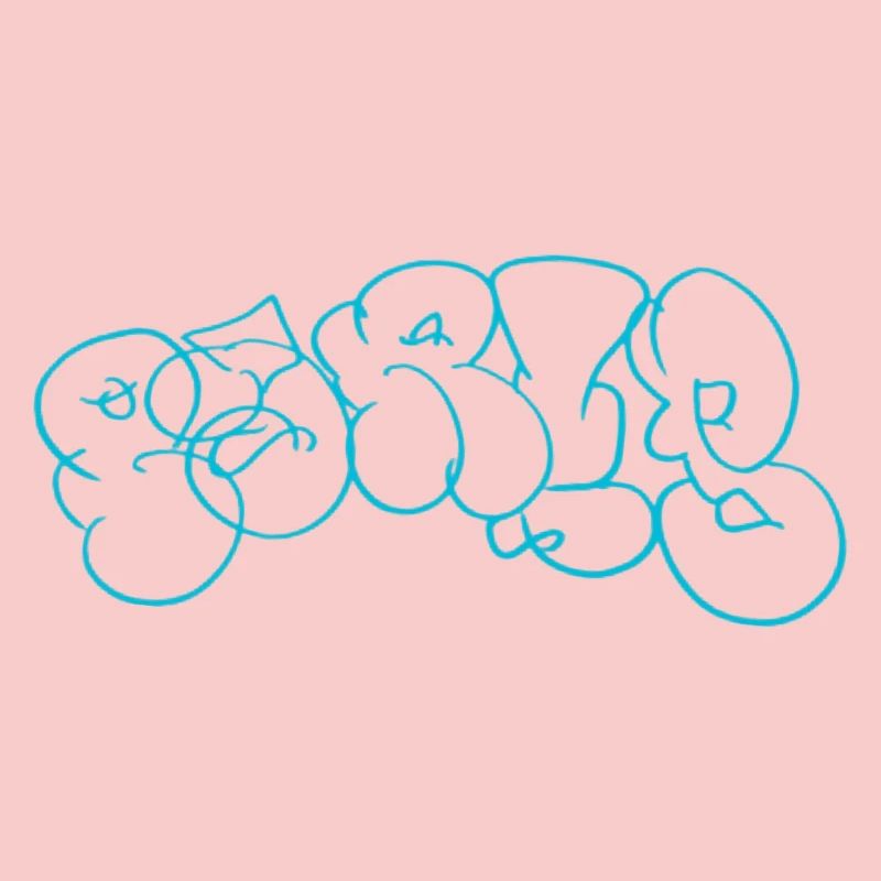 Blue bubble graffiti pattern in Paris style