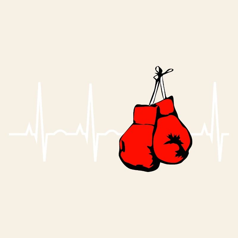 Heartbeat Boxhandschuhe auf Schwarz