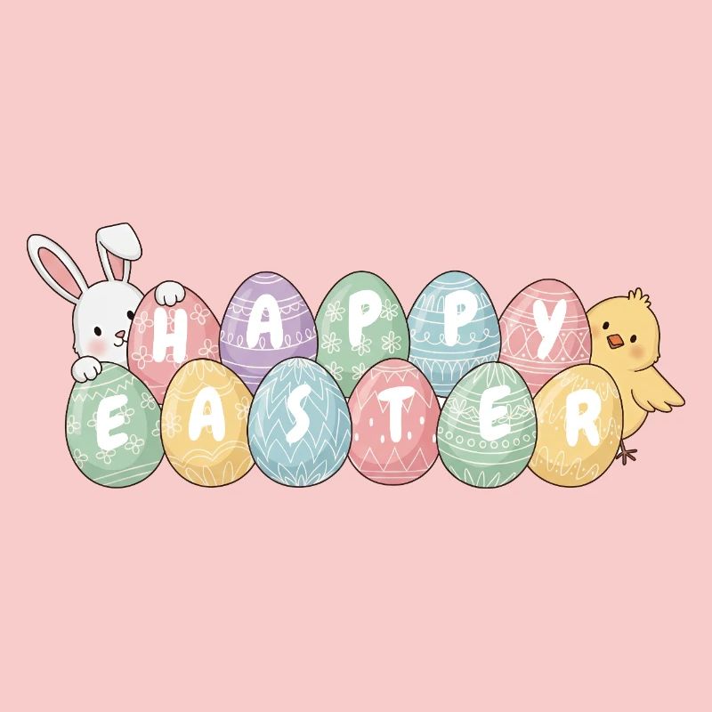 Petit lapin de Pâques mignon avec des œufs
