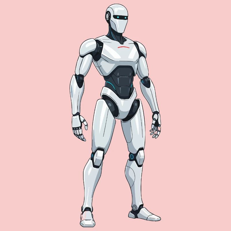 Robot de combat blanc de science-fiction