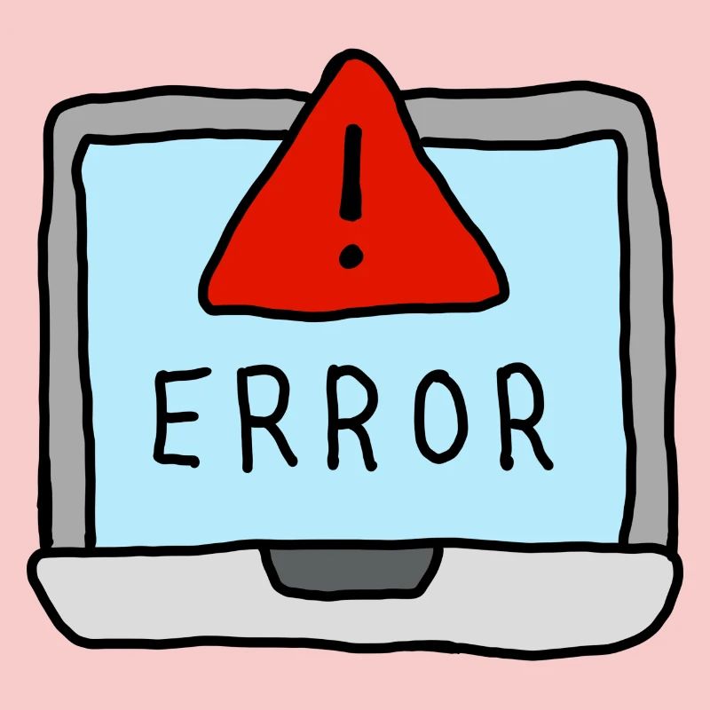 Laptop Error Warning Illustration