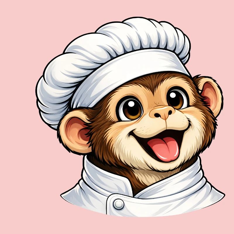 Cute Monkey Chef Cartoon