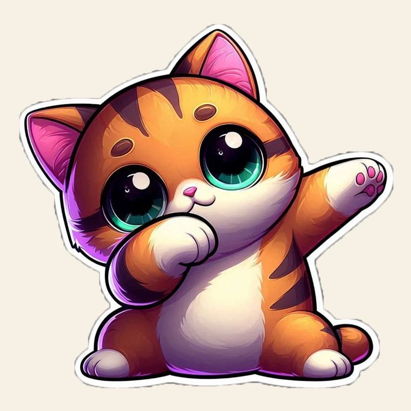 Cute kitten with big expressive eyes