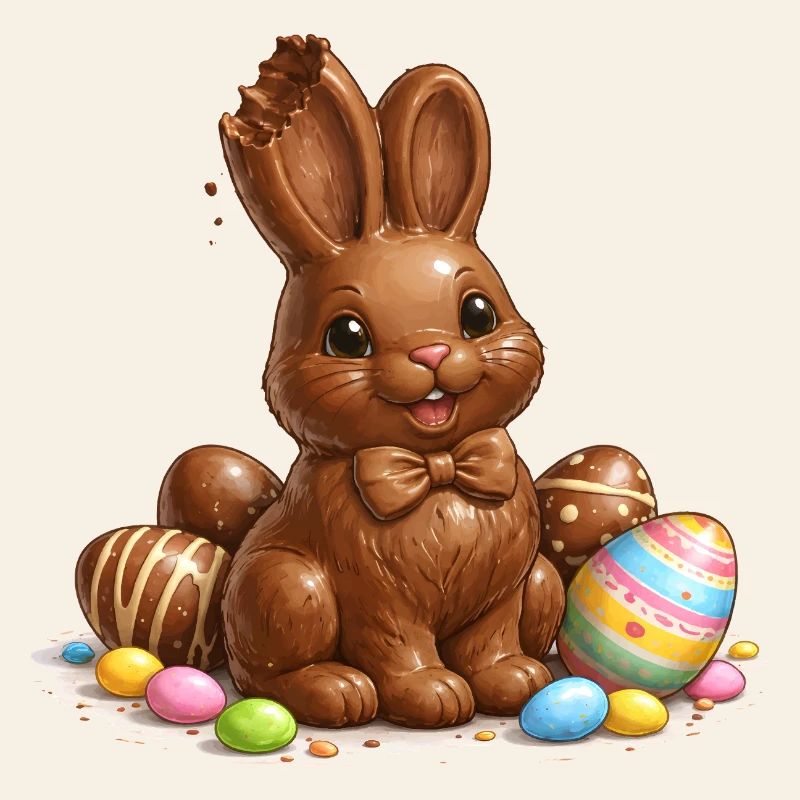 Chocolat avec des œufs de Pâques