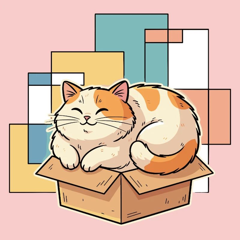 Cat happiness in a box