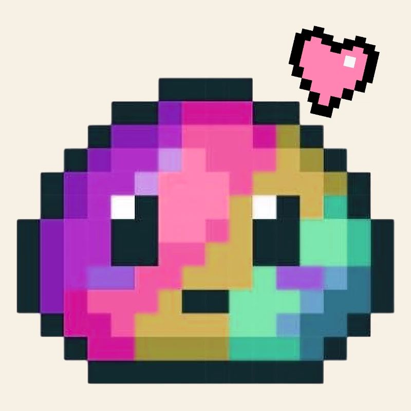 Pixel Color Explosion Heart Style 8 Bits Rétro