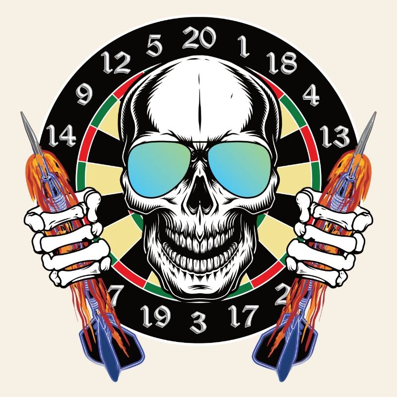 Skull Dartboard Neon Sonnenbrille Dart Scheibe