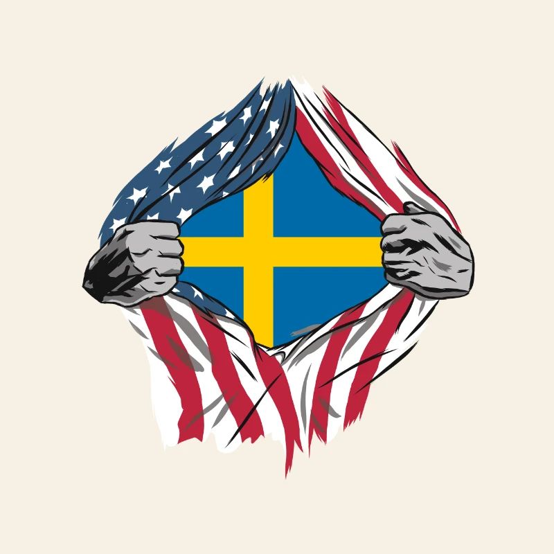 Drapeaux d'amitié USA Suède