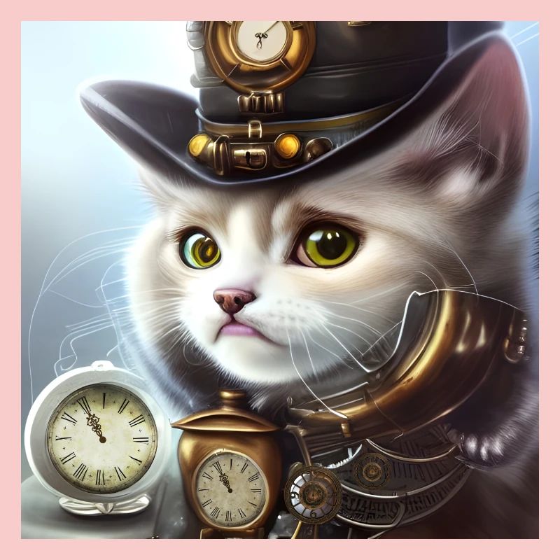Cute steampunk kitten