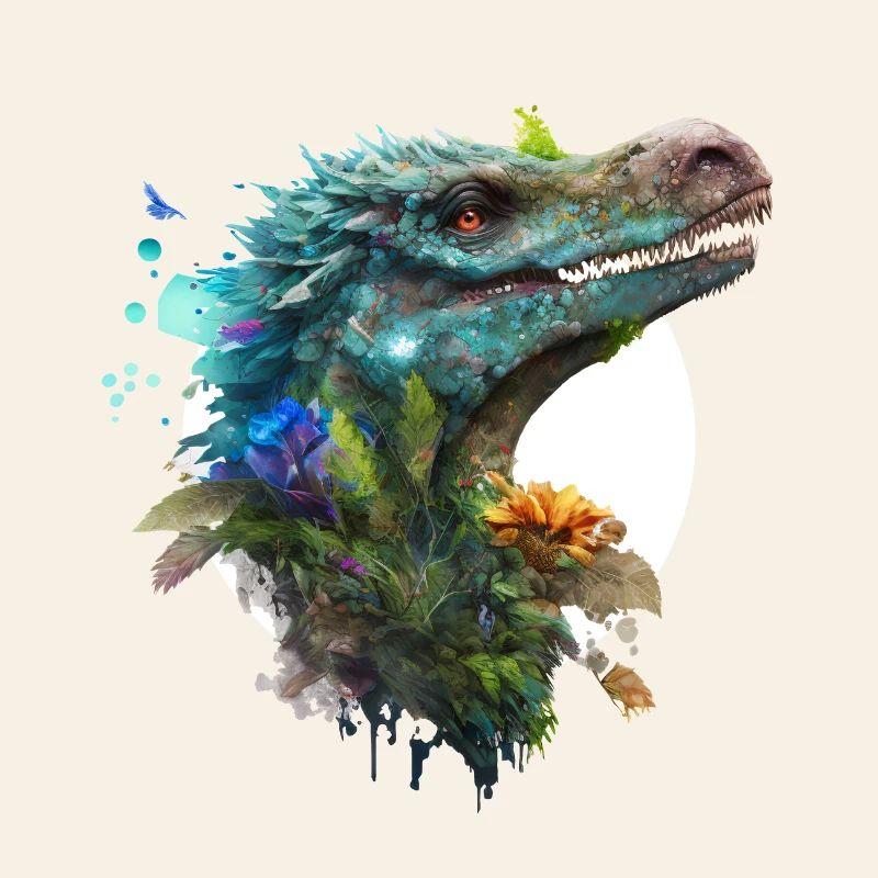 Blue Velociraptor with white background