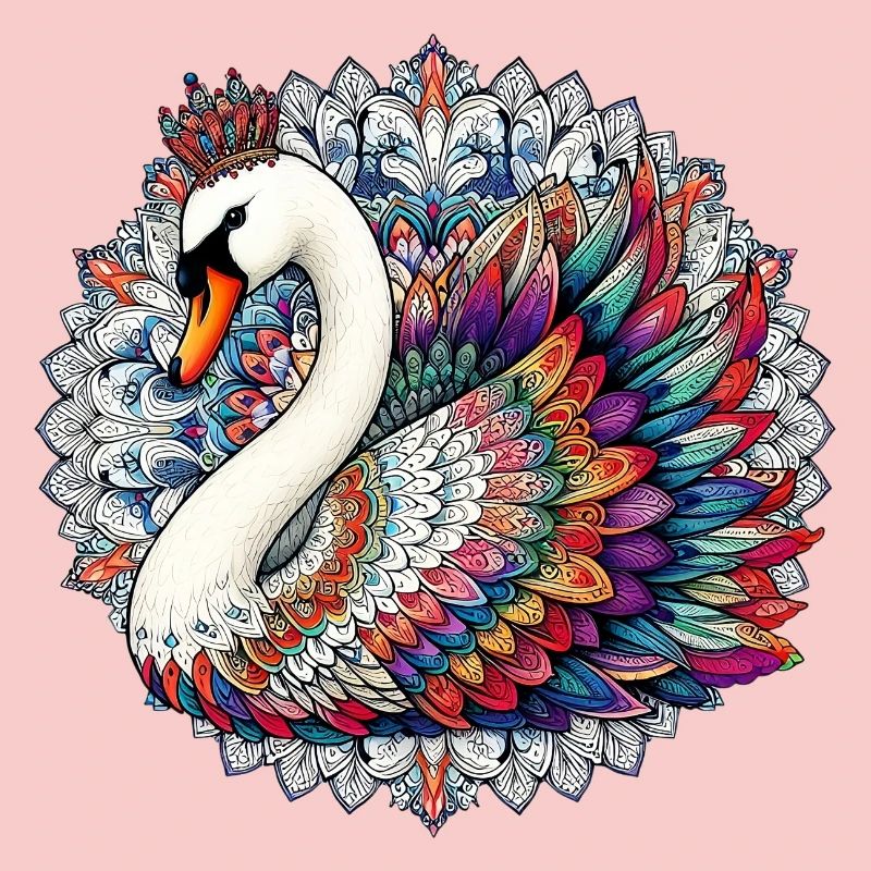 Cygne décoré de Mandalas