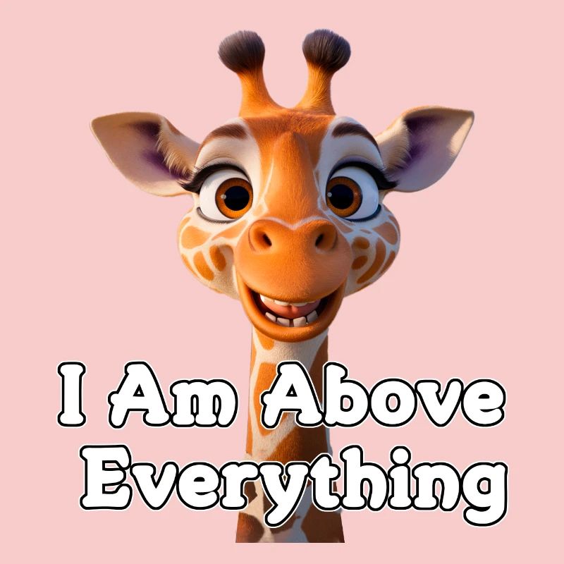 Giraffe mit Motivationsbotschaft