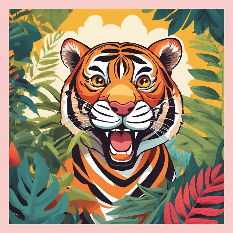 Lebendiger Dschungeltiger Illustration