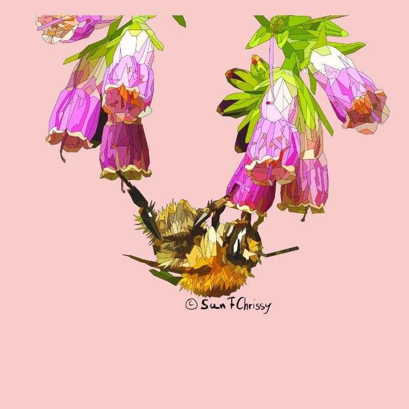 Bee mosaic with realistic effect