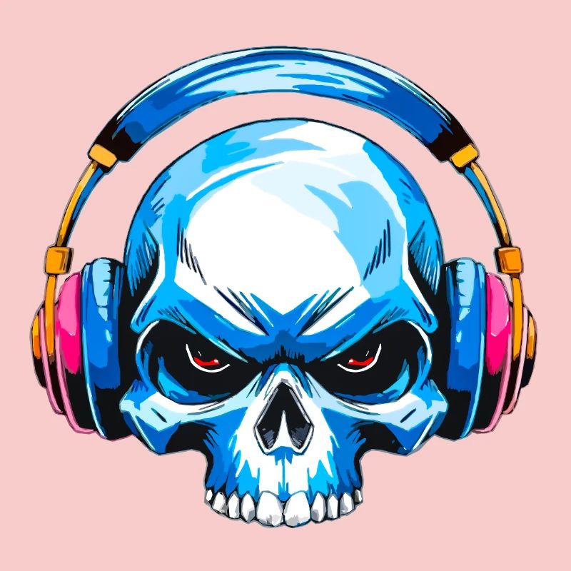 Skull mit kopfhörer