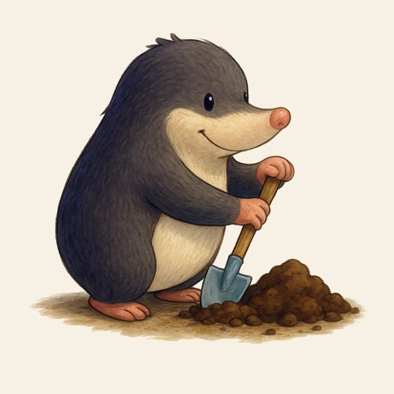 Industrious Mole with Shovel