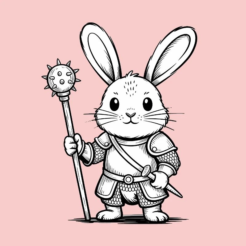 Rabbit Knight - Cool Rabbit Logo