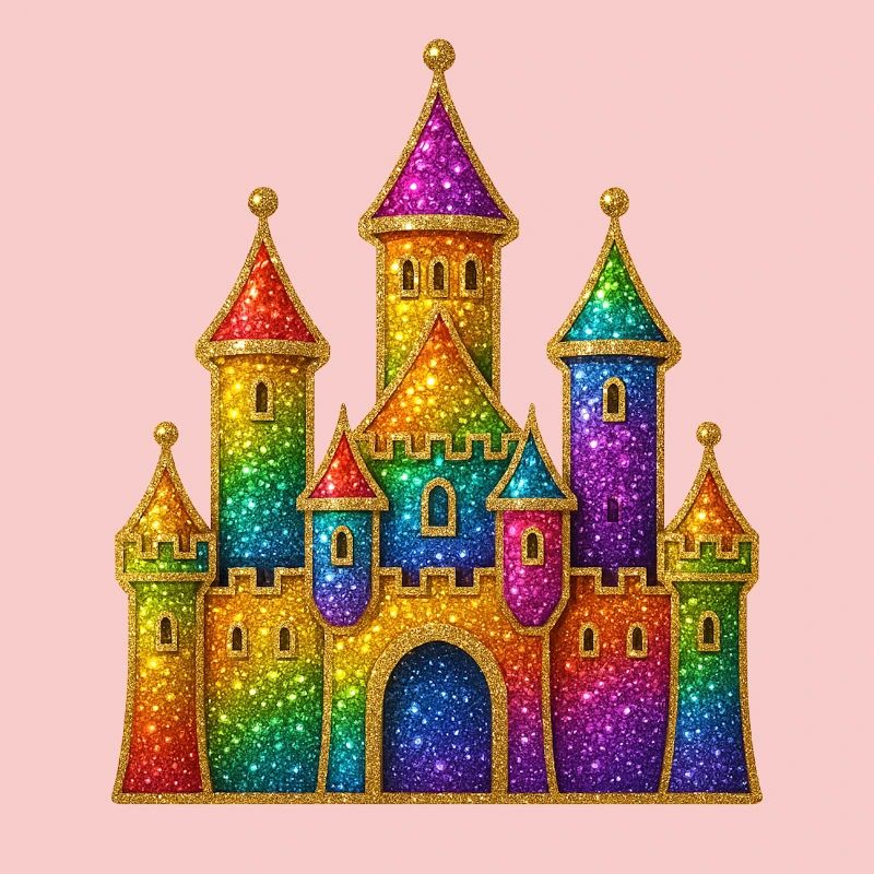 Regenbogen-Glitzer-Schloss-Design