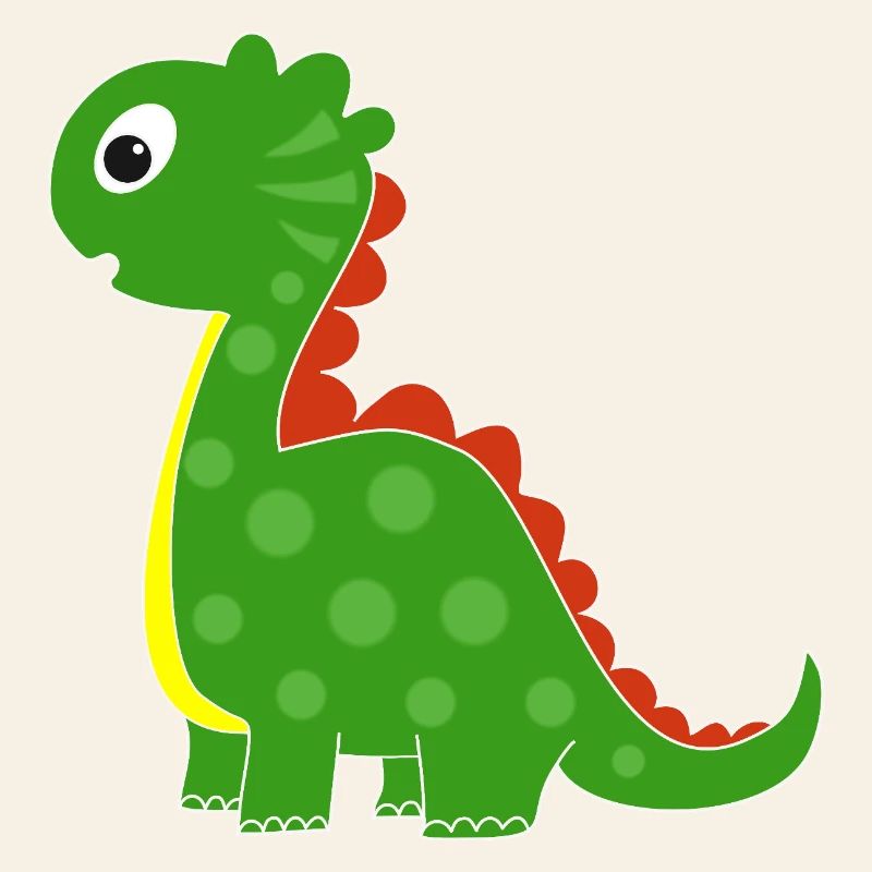 Dino vert avec des points lumineux