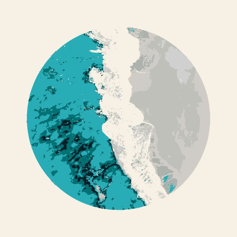 Split Earth Teal Moon