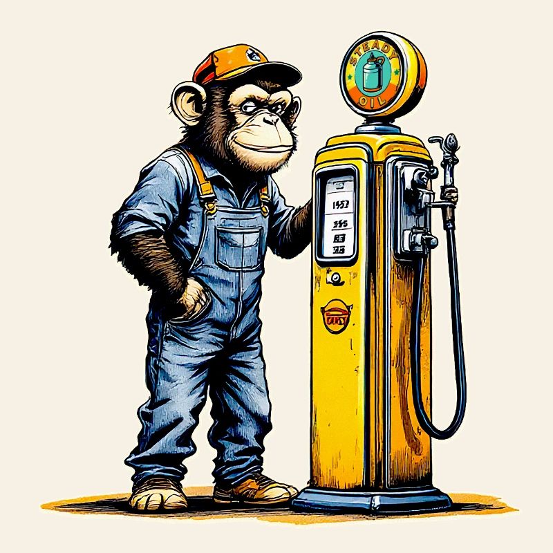 Monkey Vintage Pump Art