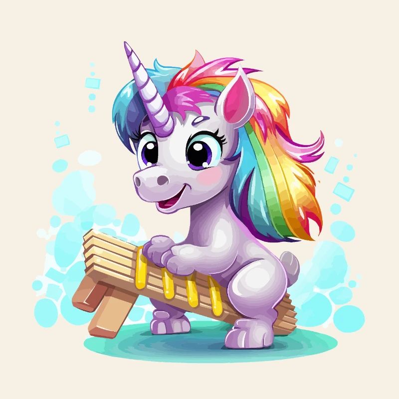 Regenbogen Einhorn Schlitten