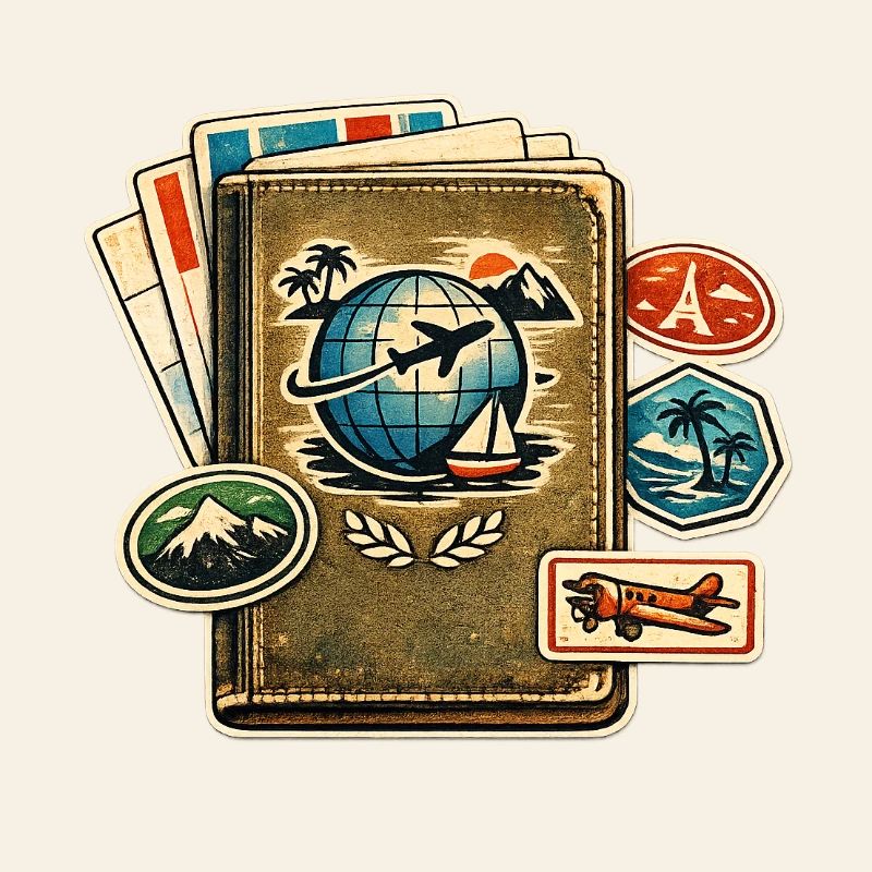 Retro Travel Globe Sticker Collection