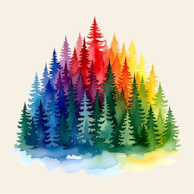Regenbogenwald Silhouette Rainbow forest