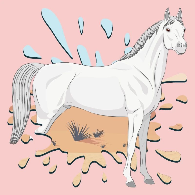 Un cheval Abbayan et un désert dans une tache
