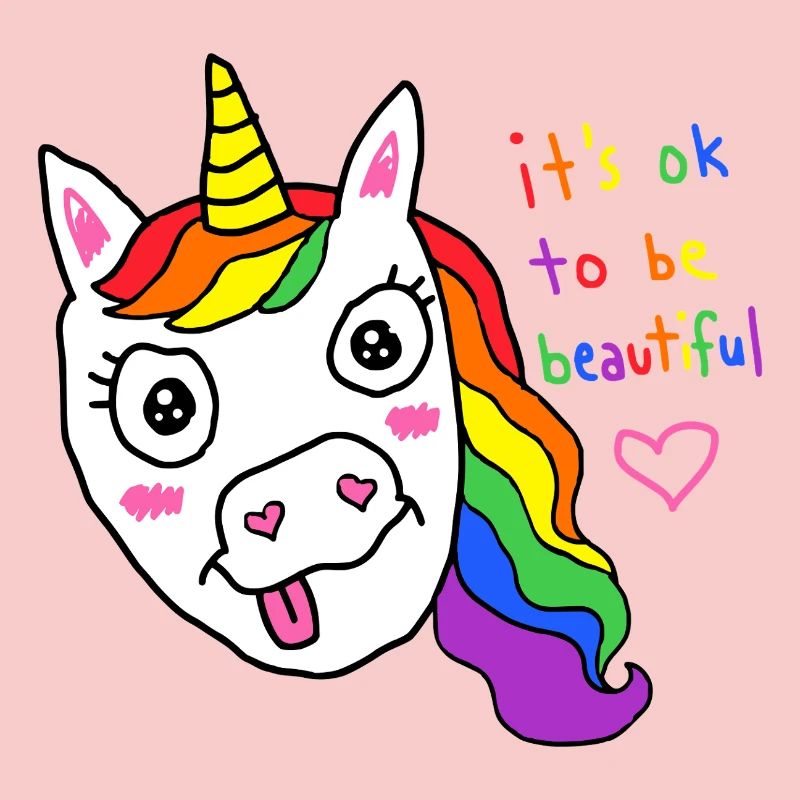 Es ist okay, ein schönes Regenbogen-Einhorn zu sein