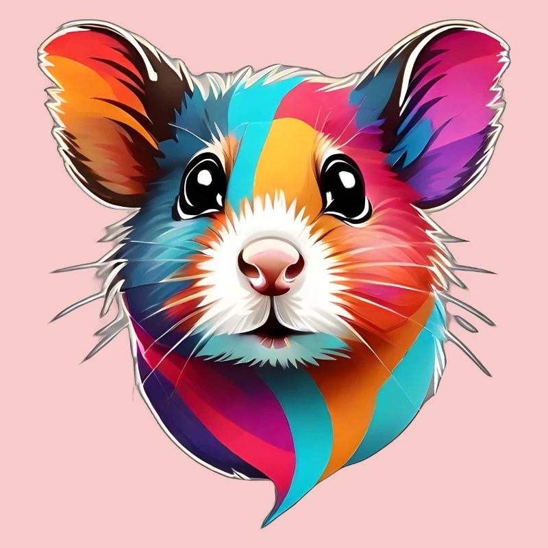 visage de hamster coloré