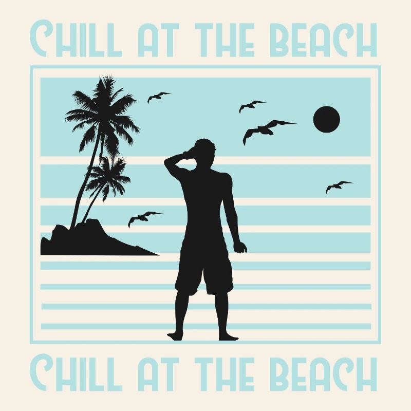 Conception de silhouette de plage décontractée