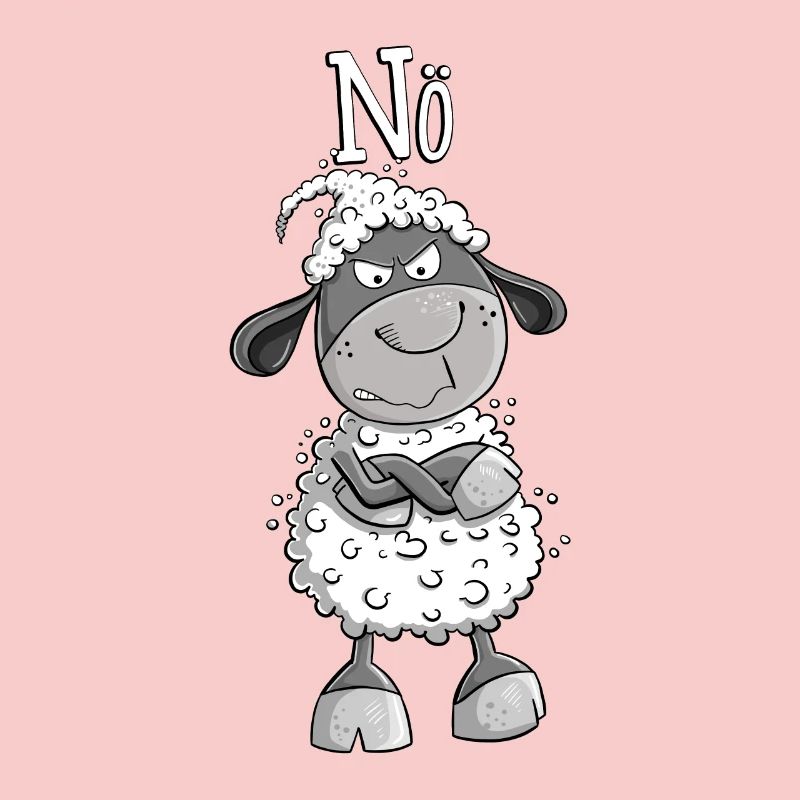 Nope sheep I no statement comic animal motif Fun