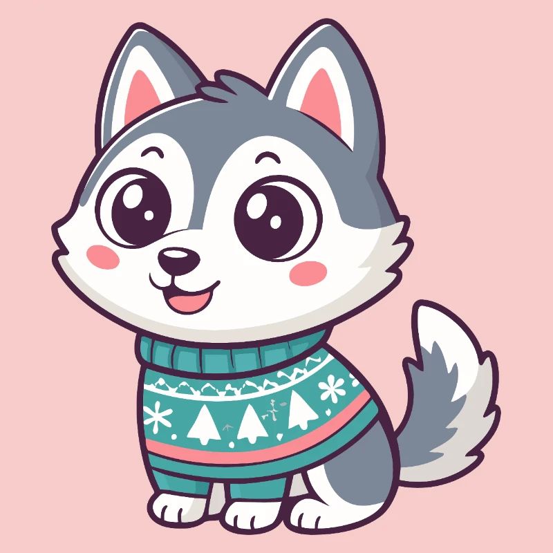 Husky hiver en pull festif