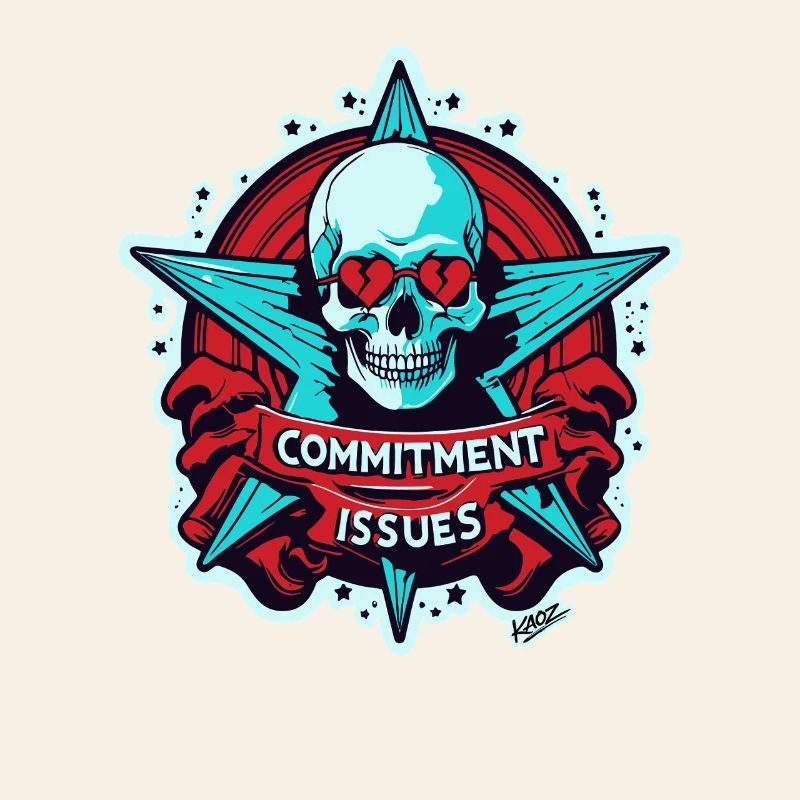 Commitment Issues Skull Badge