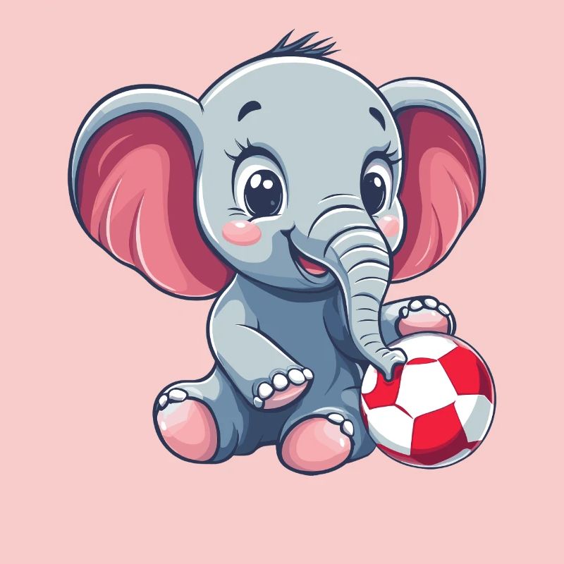 Cute elephant with ball