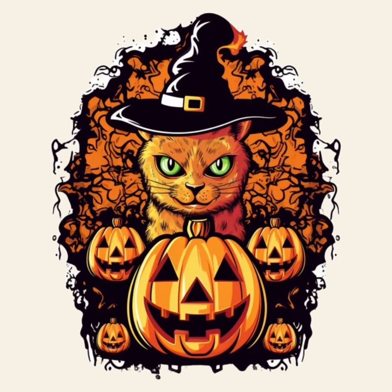Conception d’Halloween Cat Magic