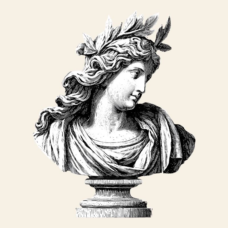 Buste antique déesse – Gravure classique