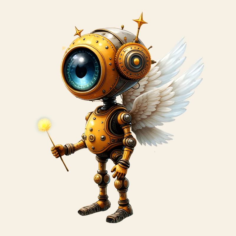Robot ailé steampunk